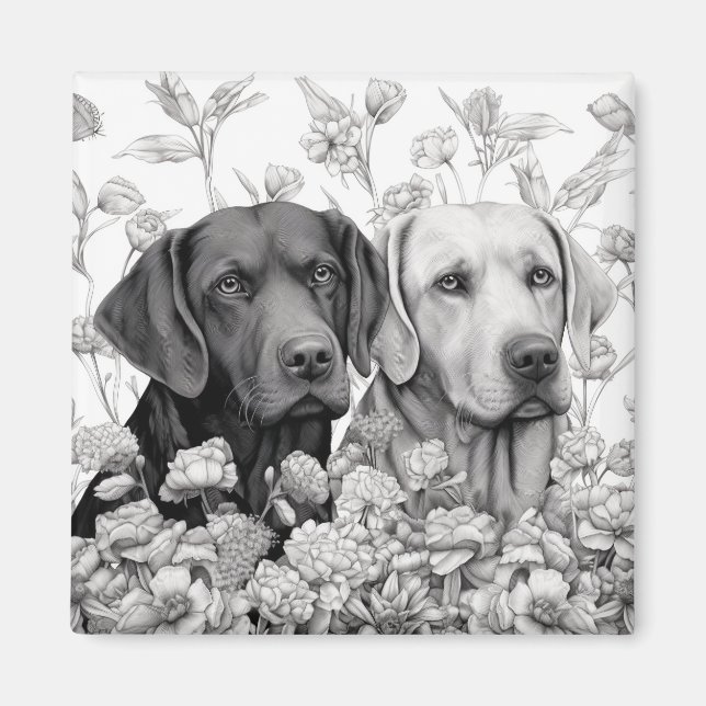 Labrador Retriever Magnet - Zwei Hunde (Vorne)