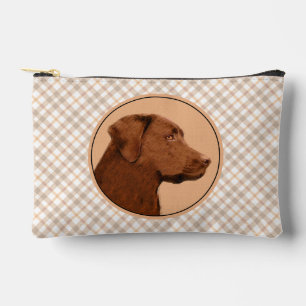 Labrador Retriever Malerei Schokolade Labrador Hun Zubehörtasche