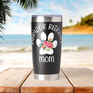 Labrador Retriever Mama Florales Hundepfoten-Gesch Thermobecher