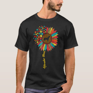Labrador Retriever Mama Sunflower Dog Paw farbenfr T-Shirt