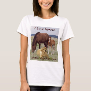 Labrador-Retriever-Mama-T - Shirt mit Pferden