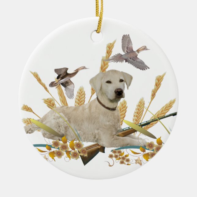Labrador retriever mein Hund jagt Verzierung Keramikornament (Vorne)