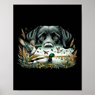 Labrador Retriever mit Mallard Encks Jagdente Poster