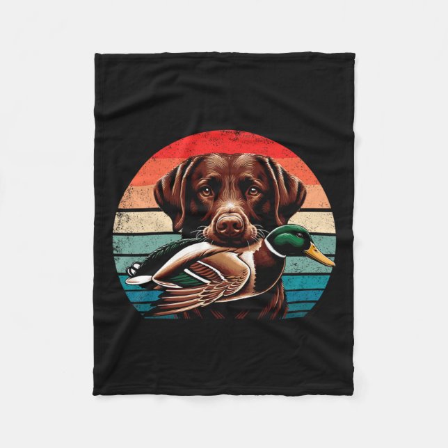 Labrador Retriever mit Mallard Entenjagd Fleecedecke (Vorderseite)