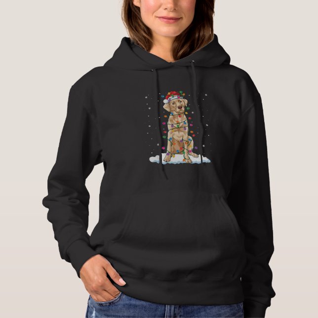 Labrador Retriever mit Weihnachtsbeleuchtung Weihn Hoodie (Vorderseite)