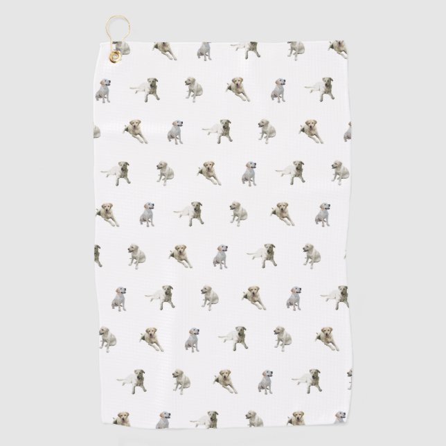 Labrador retriever-Muster (weiß) Golfhandtuch (Vorderseite)