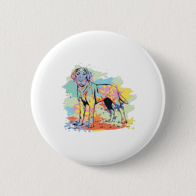 Labrador Retriever Niedlich Hund Button (Vorderseite)