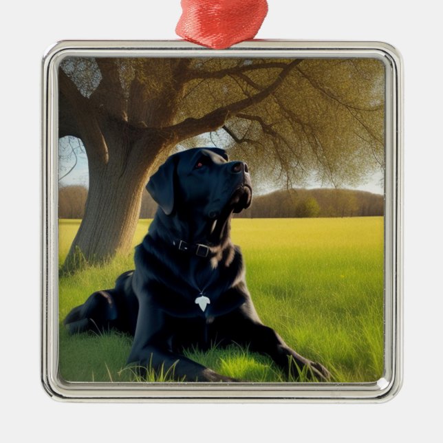 Labrador Retriever Ornament Aus Metall (Vorne)