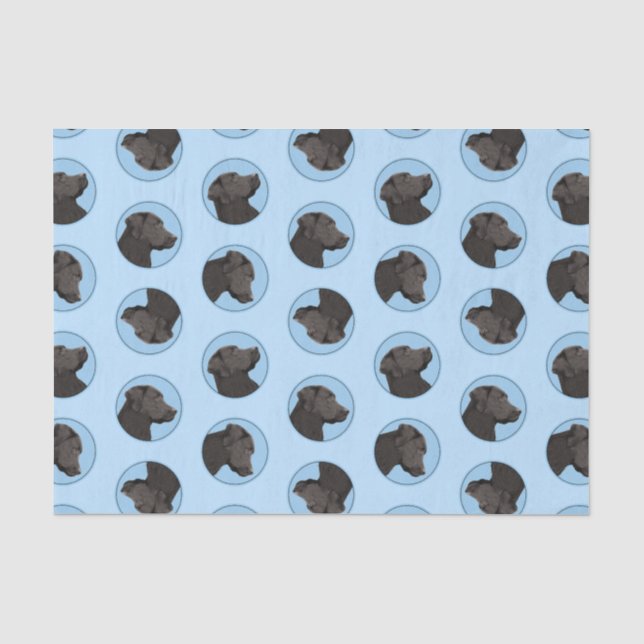Labrador Retriever Painting Black Lab Pet Dog Art Seidenpapier (Vorderseite)