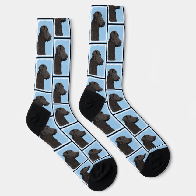 Labrador Retriever Painting Black Lab Pet Dog Art Socken (Rechts)