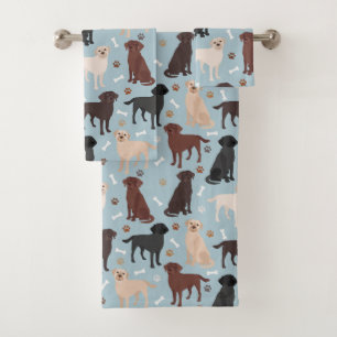Labrador Retriever Paws and Bones Badhandtuch Set