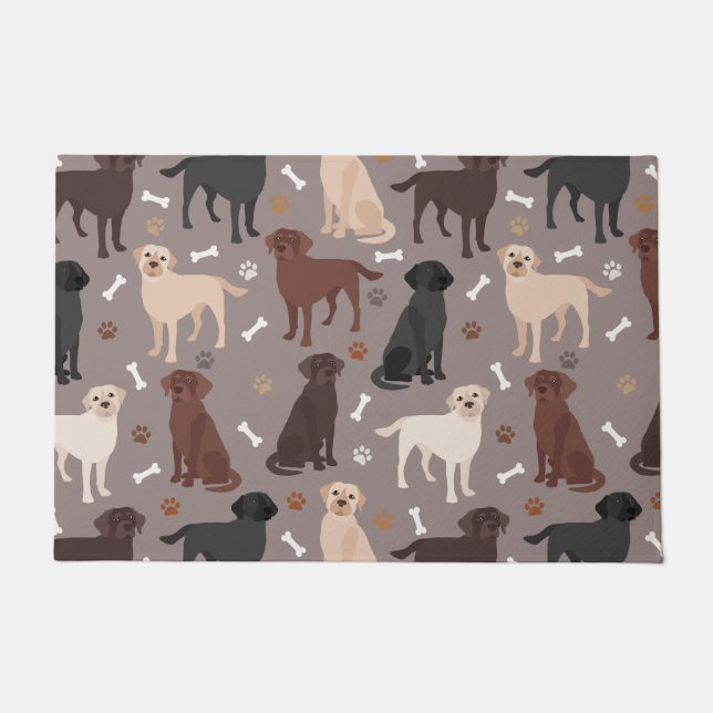 Labrador Retriever Paws and Bones Doormat Fußmatte (Vorderseite)