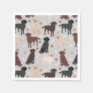 Labrador Retriever Paws and Bones Napkins Serviette