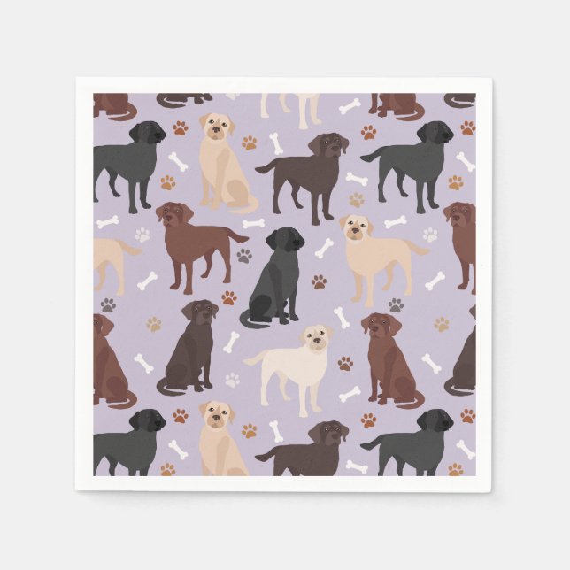 Labrador Retriever Paws and Bones Napkins Serviette (Vorderseite)