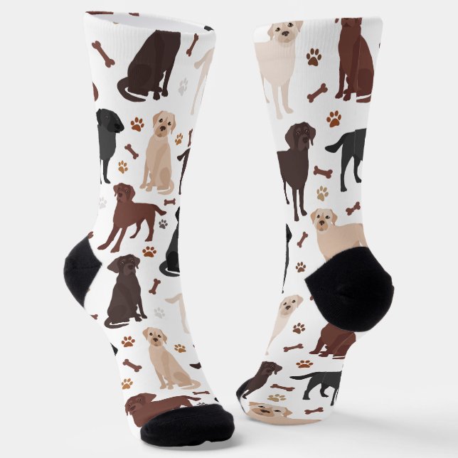Labrador Retriever Paws and Bones Socken (Gewinkelt)