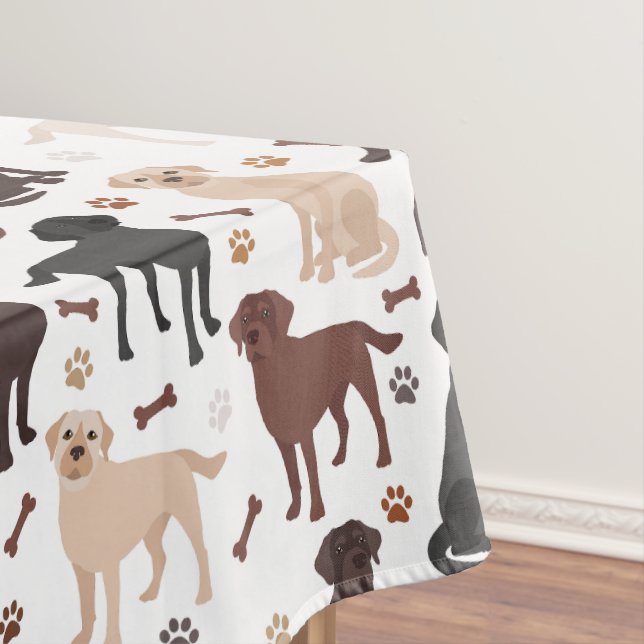 Labrador Retriever Paws and Bones Tableclout Tischdecke (Beispiel)