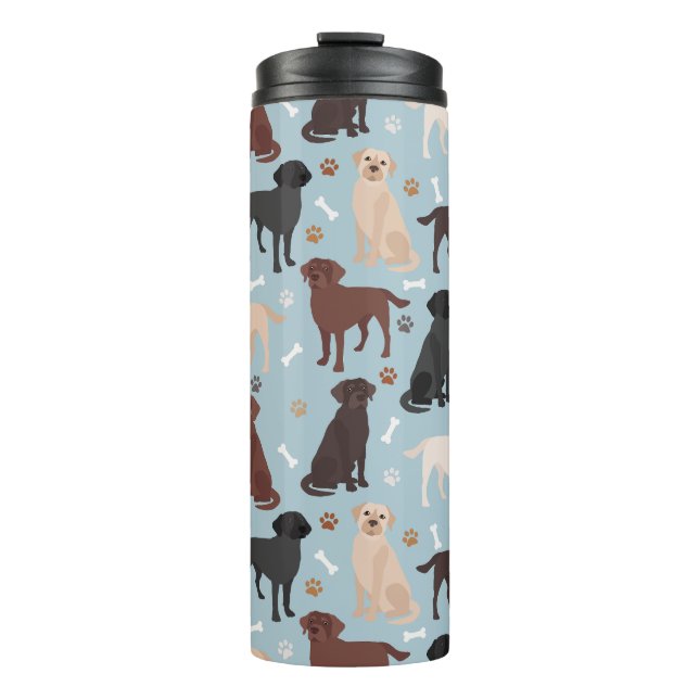 Labrador Retriever Paws and Bones Thermal Tumbler Thermosbecher (Vorderseite)