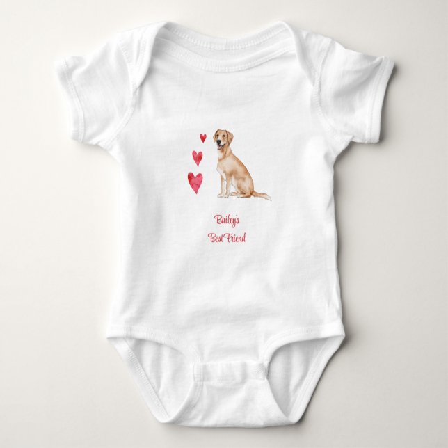 Labrador Retriever Personalisiert Best Friend Baby Strampler (Vorderseite)