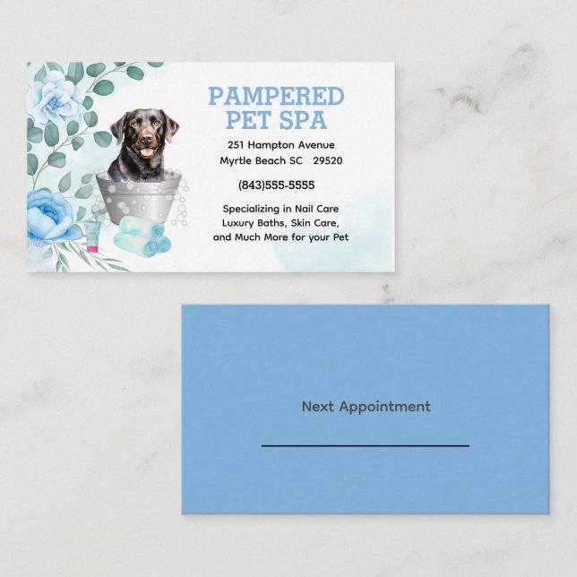 Labrador Retriever Pet Groomer Wellness-Center Ern Visitenkarte (Vorne/Hinten)