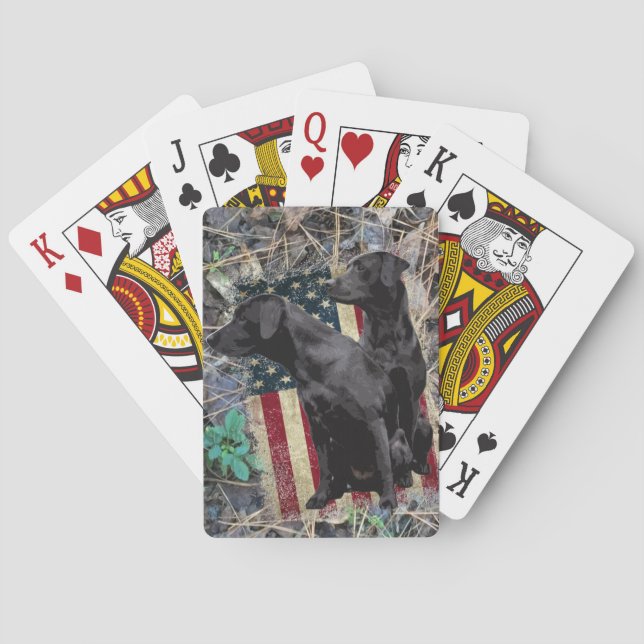 Labrador Retriever Playing Cards, Patriotischer La Spielkarten (Rückseite)