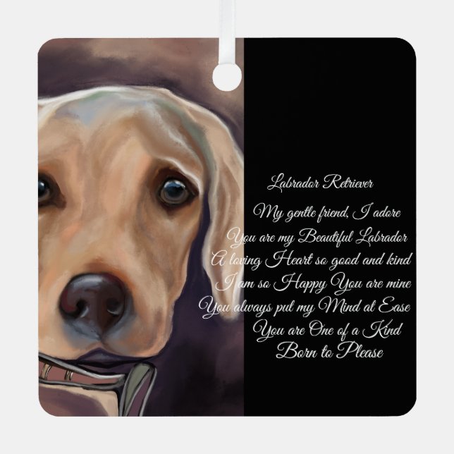 Labrador Retriever Poetry Ornament Aus Metall (Vorderseite)