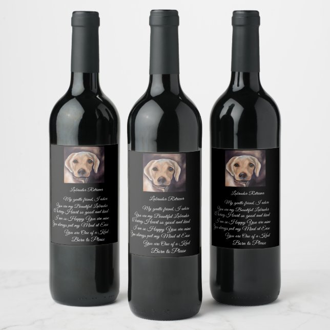 Labrador Retriever Poetry Weinetikett (Flaschen)
