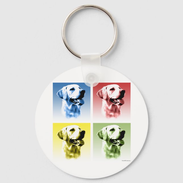 Labrador Retriever Pop Art Schlüsselanhänger (Vorderseite)