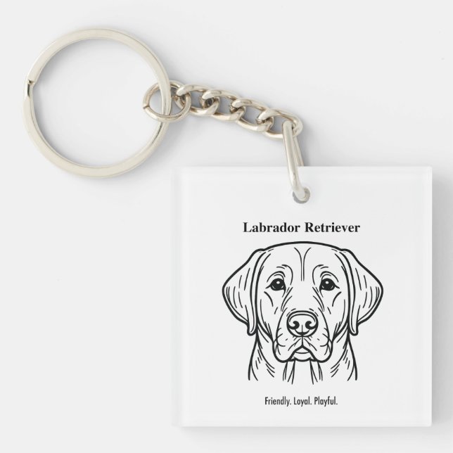 Labrador Retriever Portrait Schlüsselanhänger (Vorderseite)