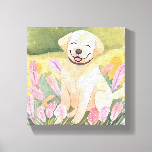 Labrador Retriever Puppy | Labrador Dog Niedlich W Leinwanddruck (Vorderseite)