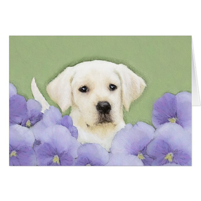 Labrador Retriever Puppy Painting Original Chien A (Devant horizontal)