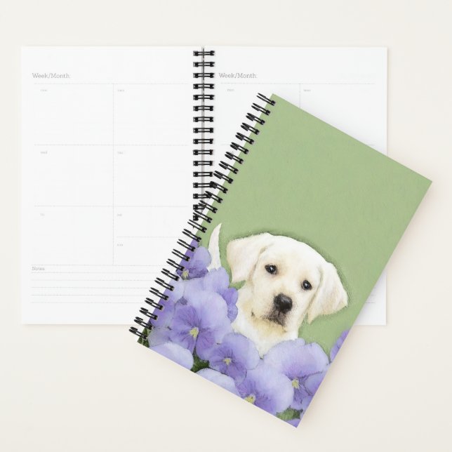 Labrador Retriever Puppy Painting Original Chien A (Devant avec enveloppe)