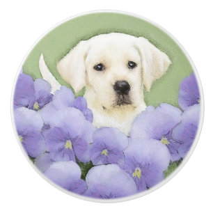 Labrador Retriever Puppy Painting Original Dog Art Keramikknauf