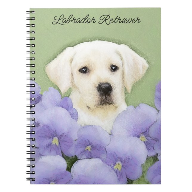 Labrador Retriever Puppy Painting Original Dog Art Notizblock (Vorderseite)