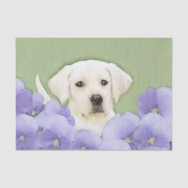 Labrador Retriever Puppy Painting Original Dog Art Seidenpapier (Vorderseite)