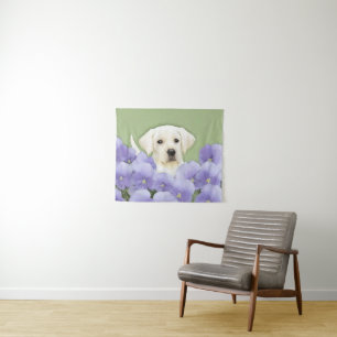 Labrador Retriever Puppy Painting Original Dog Art Wandteppich