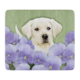 Labrador Retriever Puppy Painting Original Hunde A Schneidebrett