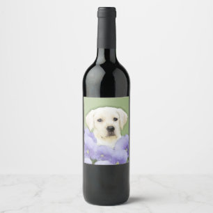 Labrador Retriever Puppy Painting Original Hunde A Weinetikett