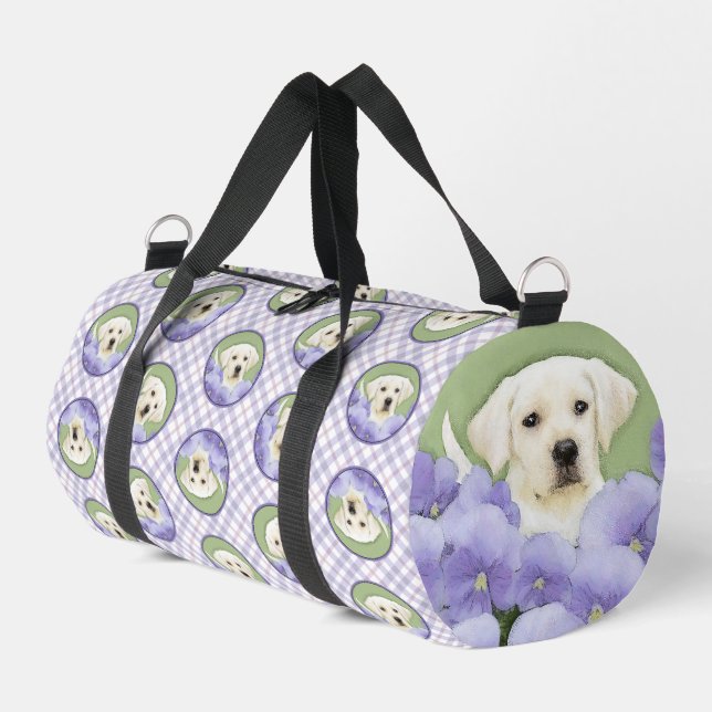 Labrador Retriever Puppy Painting Yellow Dog Art Duffle Bag (Linke Seite)