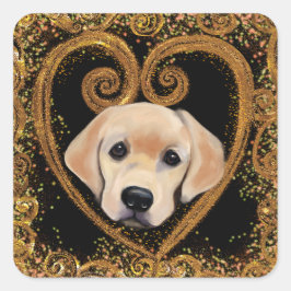 Labrador Retriever Quadratischer Aufkleber
