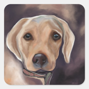 Labrador Retriever Quadratischer Aufkleber