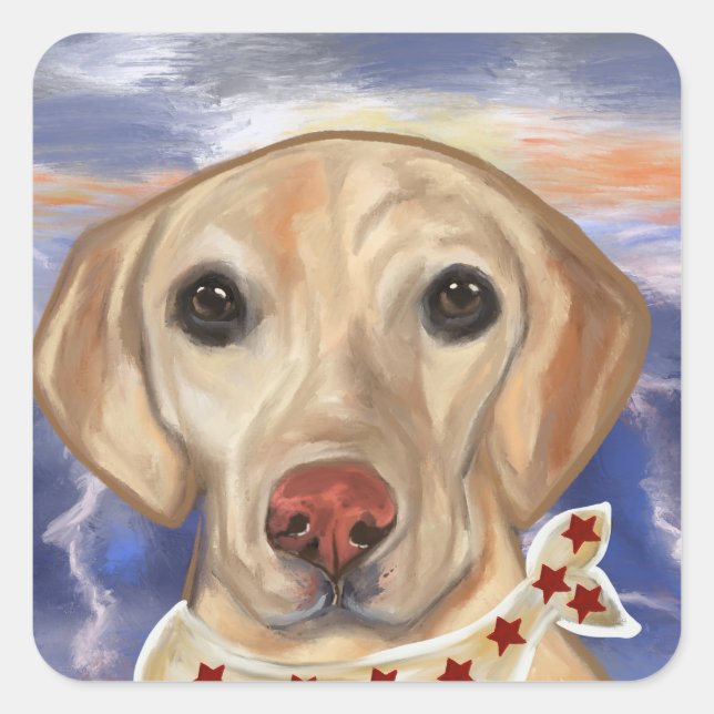 Labrador Retriever Quadratischer Aufkleber (Vorderseite)