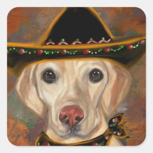 Labrador Retriever Quadratischer Aufkleber