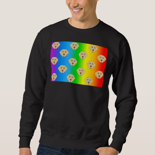 Labrador Retriever Rainbow Face Maske Sweatshirt (Vorderseite)