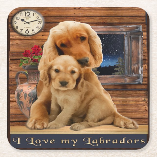 Labrador Retriever Rechteckiger Pappuntersetzer (Vorderseite)