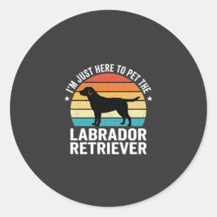 Labrador Retriever Retro Hund Streicheln Runder Aufkleber
