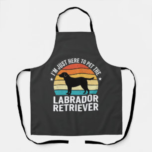 Labrador Retriever Retro-Hund streicheln Schürze