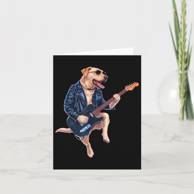 Labrador Retriever Rock Star Gitarrist Electric Gu Karte (Vorderseite)