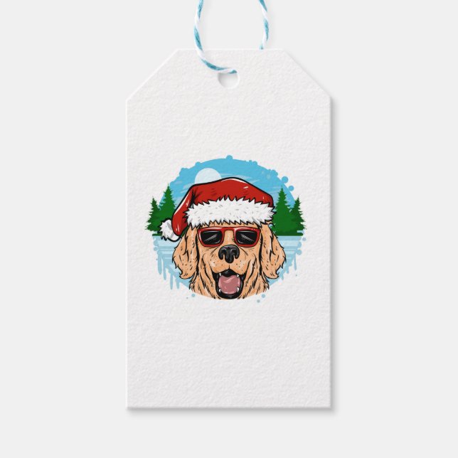 Labrador Retriever santa Claus dieser Illustration Geschenkanhänger (Vorderseite)