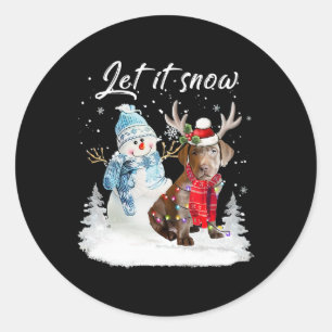 Labrador Retriever Santa Dog Christmas Snowman Xma Runder Aufkleber