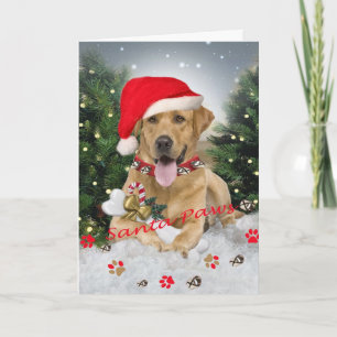 Labrador Retriever Santa Paws Cards Feiertagskarte